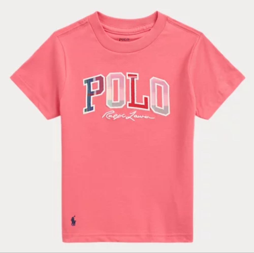 Ralph Lauren 2T Madras Logo Red Jersey Tee
